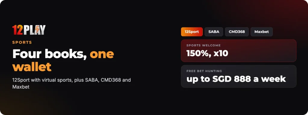 12Play sports betting: 12Sport with virtual sports, plus SABA, CMD368 and Maxbet in one wallet